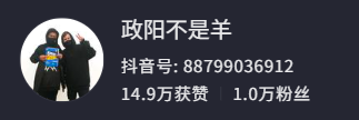 起源当事人"政阳不是羊"的抖音账号